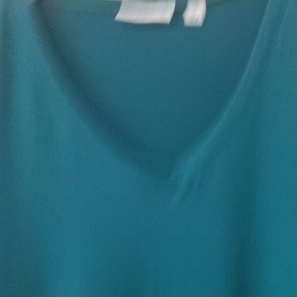 Susan Graver Green and Blue 3/4 Sleeve Relaxed Tunic - Picture 3 of 6